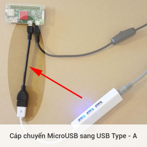 Cáp chuyển MicroUSB sang USB Type-A cho Raspberry Pi Zero
