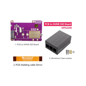 Vỏ nhôm kèm Adapter PCIe sang M.2 NVMe MPS2280 cho Raspberry Pi 5