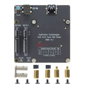 Mạch mở rộng 2 ổ SSD/HDD 2.5" và 3.5" Geekworm X880 Raspberry Pi 4